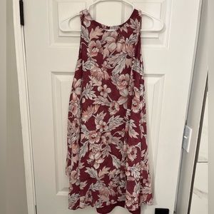 LOFT Floral Pink Slipover Dress